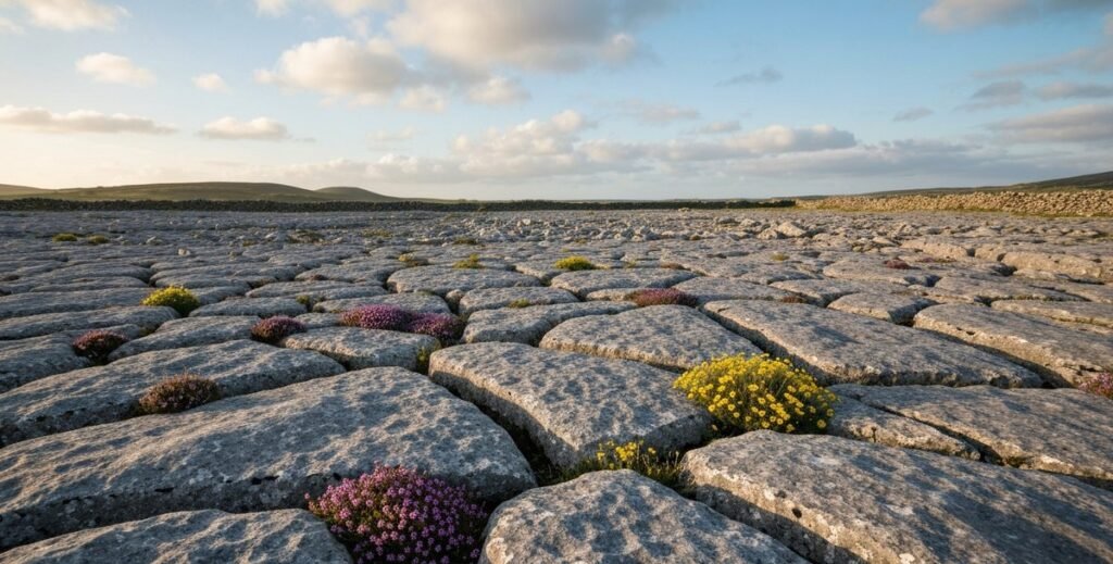 The Burren limestone plateau on the road to the Cliffs of Moher