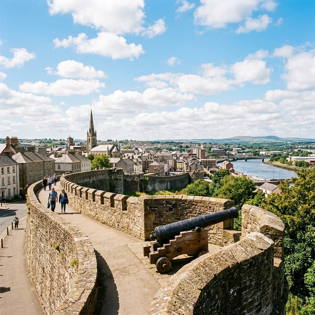 Historic 17th-century Derry City Walls