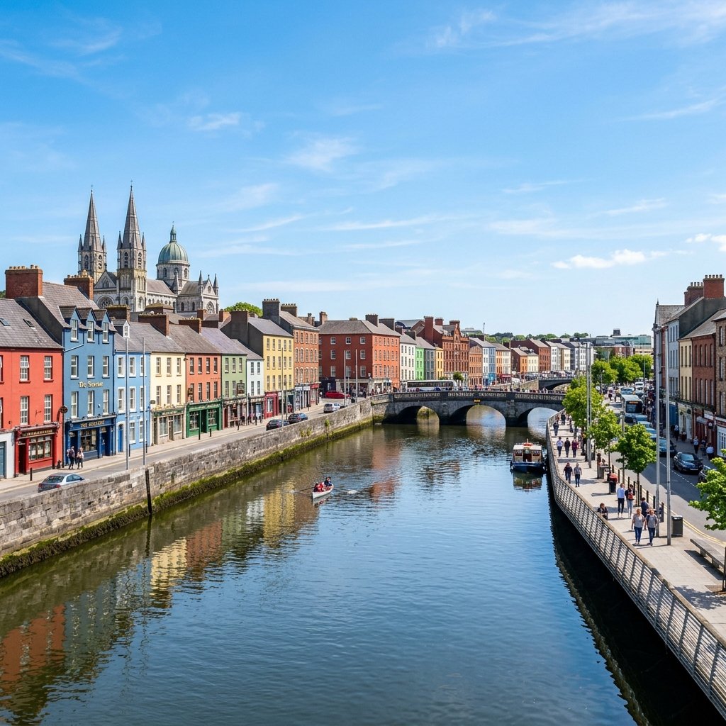 The River Lee and historic architecture in Cork City